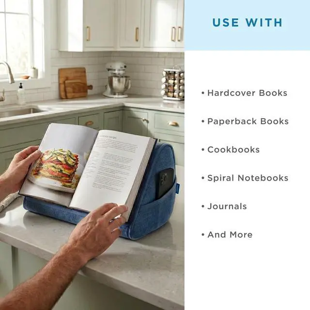 Alt view image 6 of 7 - Book Pillow - Denim Blue, Fits 6" x 9" Books