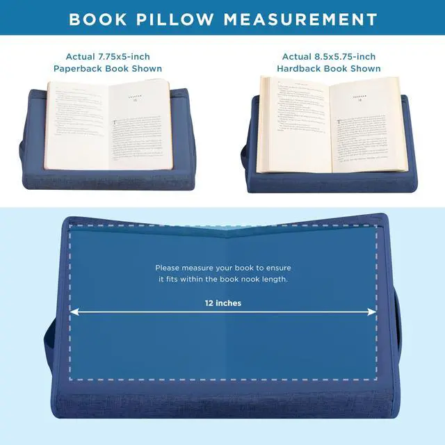 Alt view image 3 of 7 - Book Pillow - Denim Blue, Fits 6" x 9" Books
