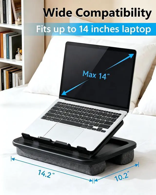 Alt view image 5 of 7 - Adjustable Lap Desk with Cushion - 8 Angles Ergonomic Adjustment