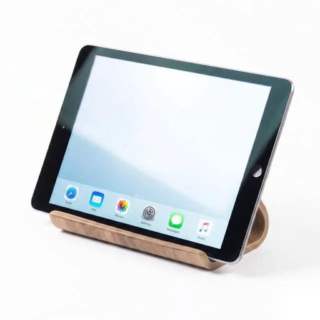 Alt view image 3 of 5 - Bamboo Cell Phone Stand, Wooden Tablet Holder for Desk