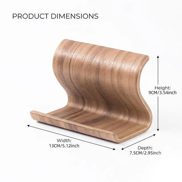 Alt view image 2 of 5 - Bamboo Cell Phone Stand, Wooden Tablet Holder for Desk