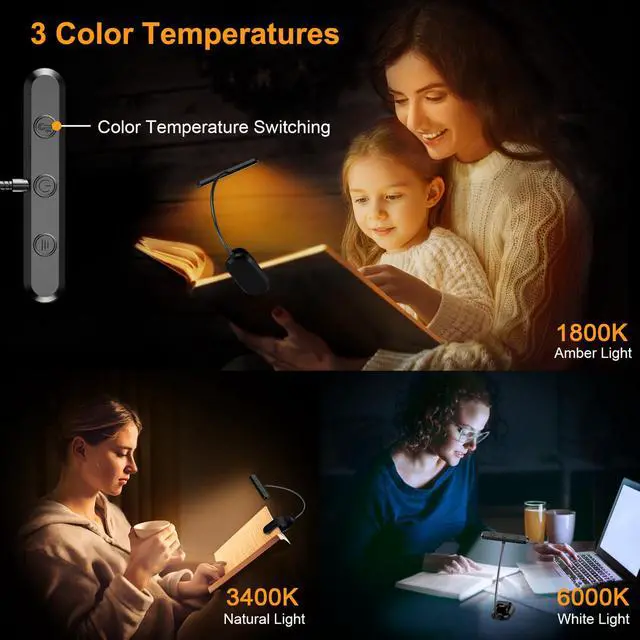 Alt view image 3 of 7 - Rechargeable Book Light for Reading in Bed with 19 LED