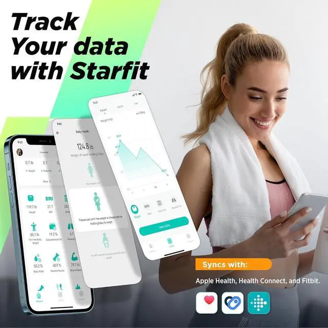 Alt view image 4 of 7 - Scale for Body Weight and Fat Percentage, Digital Accurate Bathroom Smart Scale with Large Display, FSA&HSA Eligible 13 Body Composition Analyzer Sync App