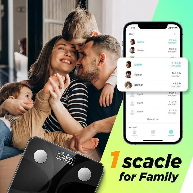 Alt view image 6 of 7 - Scale for Body Weight and Fat Percentage, Digital Accurate Bathroom Smart Scale with Large Display, FSA&HSA Eligible 13 Body Composition Analyzer Sync App