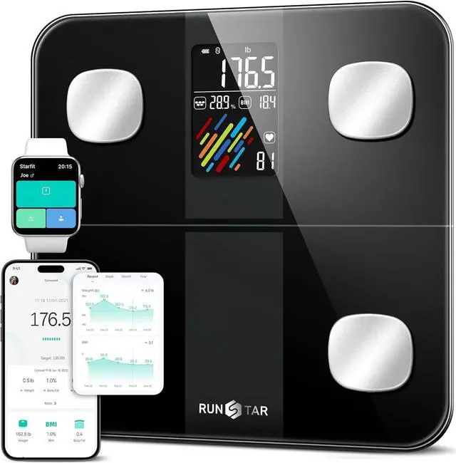 Main image of Smart Scale for Body Weight, High Accuracy Digital Bathroom Scale with Large Display for BMI Muscle Mass Heart Rate, 22 Body Composition Analyzer Sync with Fitness App, 400lb