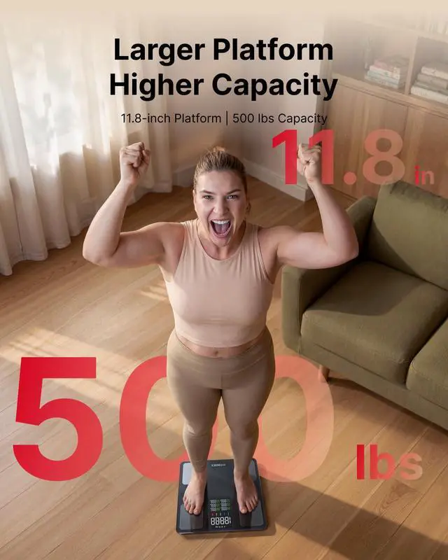Alt view image 3 of 6 - Smart Scale for Body Weight, Body Fat, Bmi, 7-in-1 Display, 500Ibs