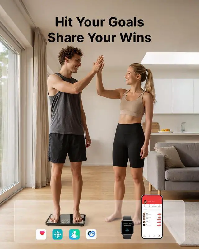 Alt view image 6 of 6 - Smart Scale for Body Weight, Body Fat, Bmi, 7-in-1 Display, 500Ibs