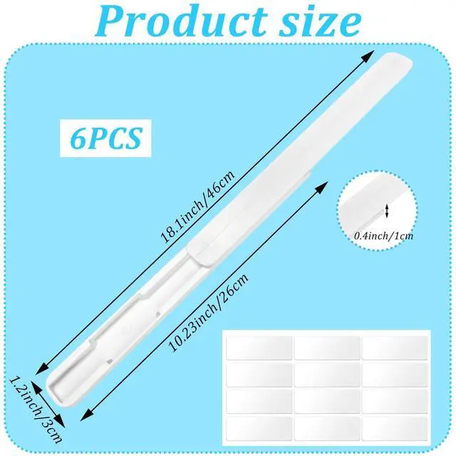 Alt view image 2 of 7 - 6 Pcs Adhesive Sliders for Cabinets Pull Out Drawer Organizer Accessories Pull Out Rail for Baskets,Bins,Cabinet,Shelves Basket Office Glide Cabinet Tracks Runner DIY Drawer Organizers Slides