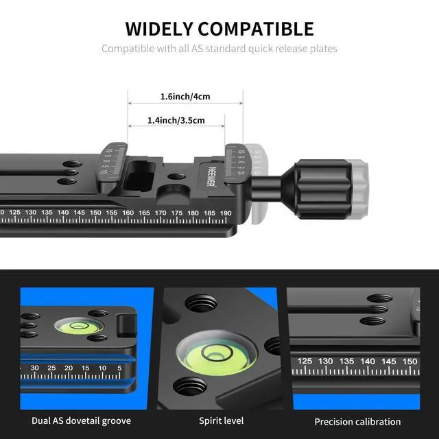 Alt view image 4 of 7 - 200mm Professional Rail Nodal Slide Metal Quick Release Camera Clamp