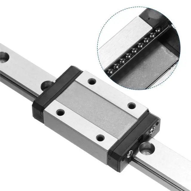 Alt view image 3 of 7 - 2pcs MGN9 300mm Linear Guide Rail with 2pcs MGN9H Sliding Carriage Block Bearing Steel and 2pcs Plastic Mini MGN12 Linear Guide for DIY 3D Printers and CNC Machine, Silver