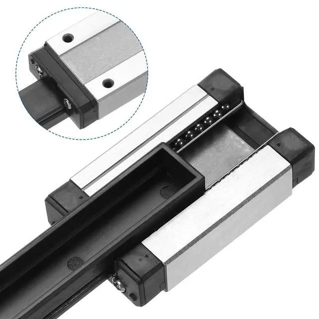 Alt view image 4 of 7 - 2pcs MGN9 300mm Linear Guide Rail with 2pcs MGN9H Sliding Carriage Block Bearing Steel and 2pcs Plastic Mini MGN12 Linear Guide for DIY 3D Printers and CNC Machine, Silver