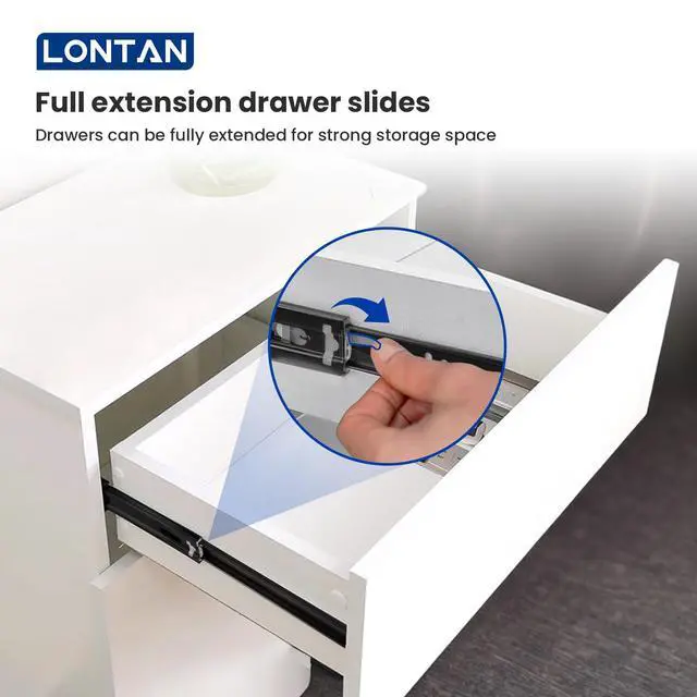 Alt view image 7 of 7 - 1 Pair Black Side Mount Drawer Slides 12 Inch Heavy Duty Rails