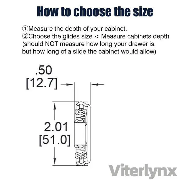 Alt view image 2 of 6 - Thickened 200Lbs Heavy Duty Drawer Slides 1 Pair 10 12 14 16 18 20 22 24 32 40 Full Extension Ball Bearing Sliding Rails Cabinet Tool Box Runners Tracks Glides (16" L)