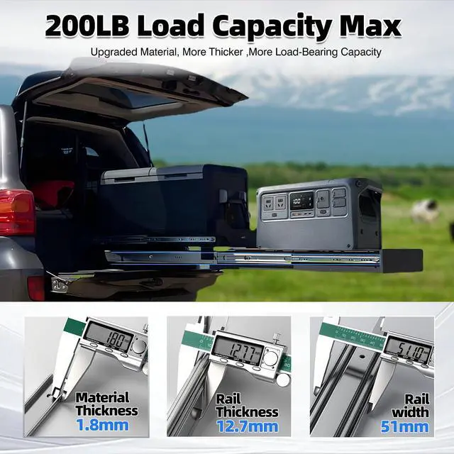 Alt view image 5 of 6 - Thickened 200Lbs Heavy Duty Drawer Slides 1 Pair 10 12 14 16 18 20 22 24 32 40 Full Extension Ball Bearing Sliding Rails Cabinet Tool Box Runners Tracks Glides (16" L)