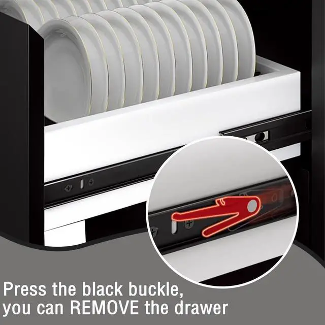 Alt view image 5 of 7 - 8 Inch Drawer Slide, 1 Pair Heavy Duty Full Extension Ball Bearing Drawer Runners, Smooth Side Mount Cabinet Rails for Kitchen, Bathroom, Garage and Tool Cabinets