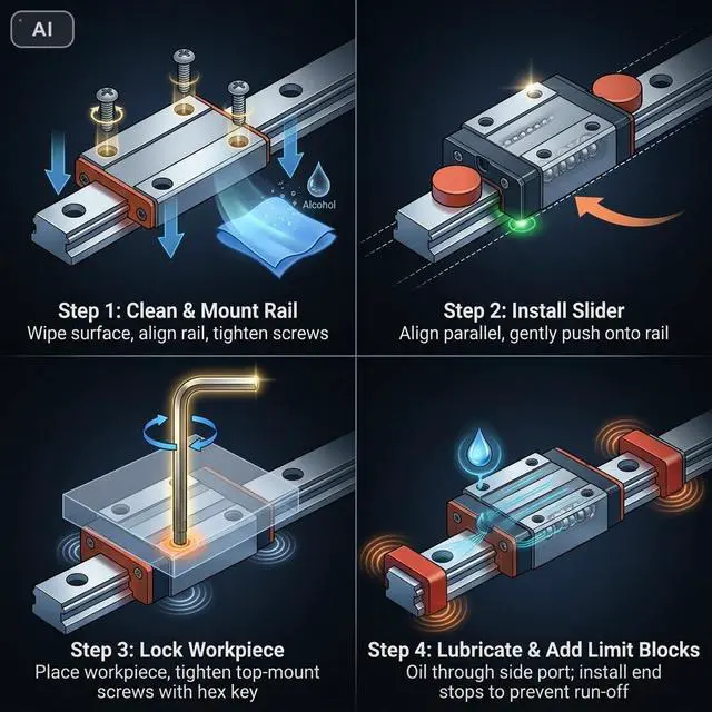 Alt view image 7 of 7 - Miniature Linear Slider LWL7B Metal Linear Motion Slide Rail Devices 7mm Width + Slide Block(40mm)