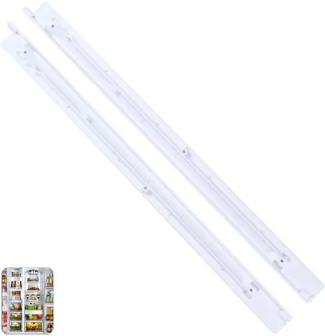 Main image of Upgrade 240530601(Left) & 240530701(Right) Refrigerator Drawer Slide Rail Replacement, Pan Hangers Slide Only Compatible with Ken-more and Frigidaire Refrigerator, Replace Part for 240460401 240460501