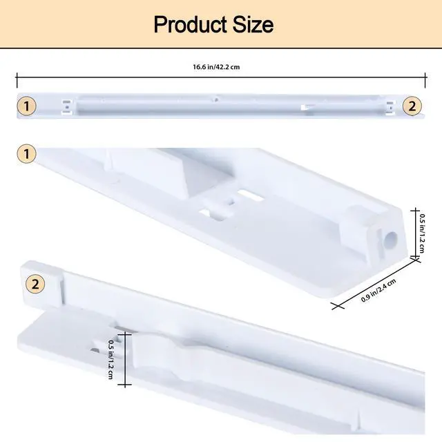 Alt view image 2 of 5 - Upgrade 240530601(Left) & 240530701(Right) Refrigerator Drawer Slide Rail Replacement, Pan Hangers Slide Only Compatible with Ken-more and Frigidaire Refrigerator, Replace Part for 240460401 240460501