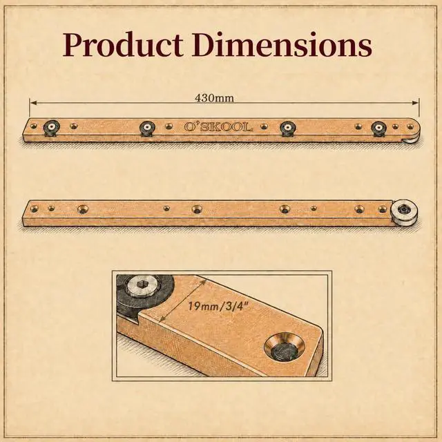Alt view image 4 of 7 - Aluminum Miter Bars, 430mm, 2 Pack, Adjustable Fit for Less Play