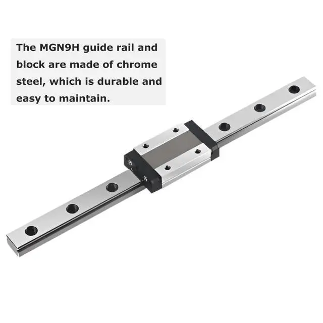Alt view image 3 of 6 - Linear Rail Guide MGN9 250mm Length Miniature Linear Sliding Guideway with 1PCS MGN9H Stainless Steel Carriage Block for CNC Machine and 3D Printer