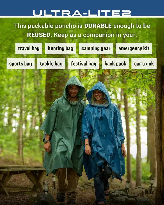Alt view image 7 of 7 - Ultra-Lite2 Reusable Waterproof Breathable Poncho