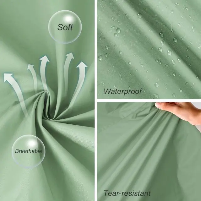 Alt view image 6 of 6 - Womens Long Raincoats Rain Jacket Waterproof Packable Outdoor Hooded Windbreaker Lightweight Adjustable Waist for Outdoors(Green, XL)