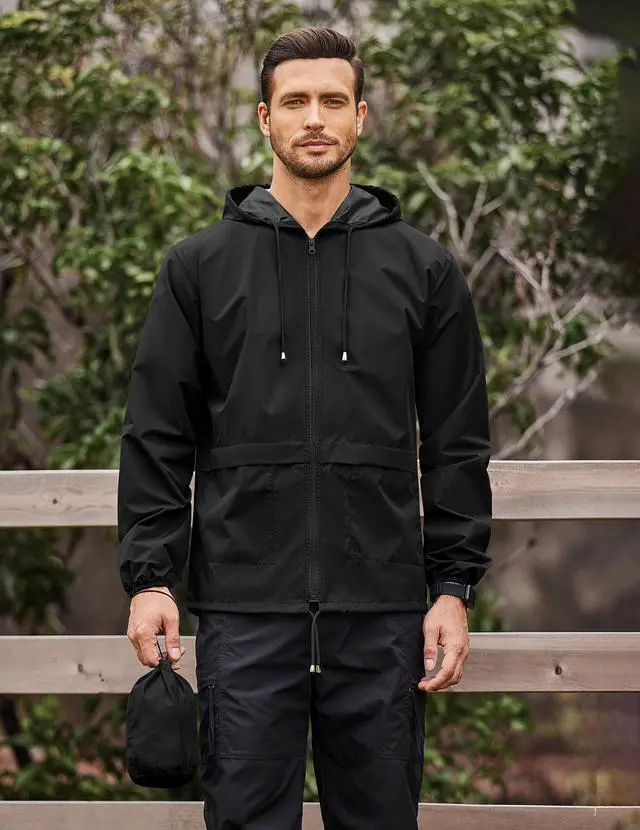 Alt view image 2 of 6 - Travel Packable Foldable Raincoat for Men Pouch Waterproof Breathable Golf Rain Jackets