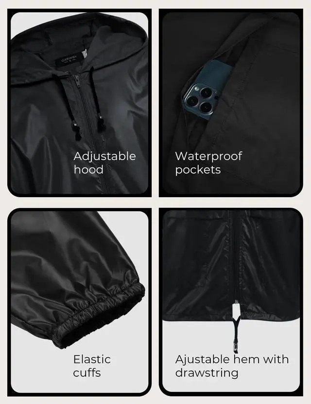 Alt view image 5 of 6 - Travel Packable Foldable Raincoat for Men Pouch Waterproof Breathable Golf Rain Jackets