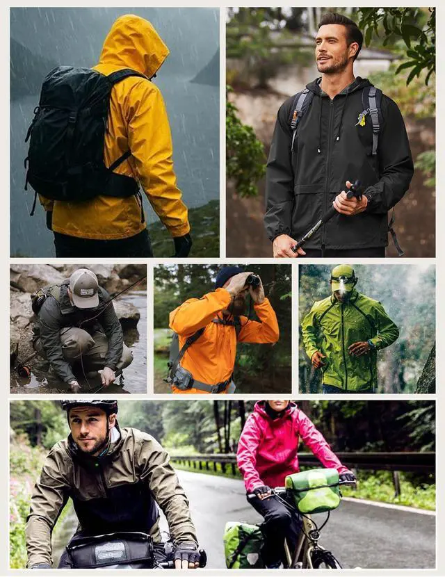 Alt view image 6 of 6 - Travel Packable Foldable Raincoat for Men Pouch Waterproof Breathable Golf Rain Jackets