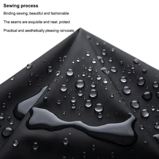 Alt view image 6 of 6 - Men's Reusable EVA Long Raincoat, Windproof Waterproof Trench Coat for Hiking Fishing Dog Walking Outdoor Activities