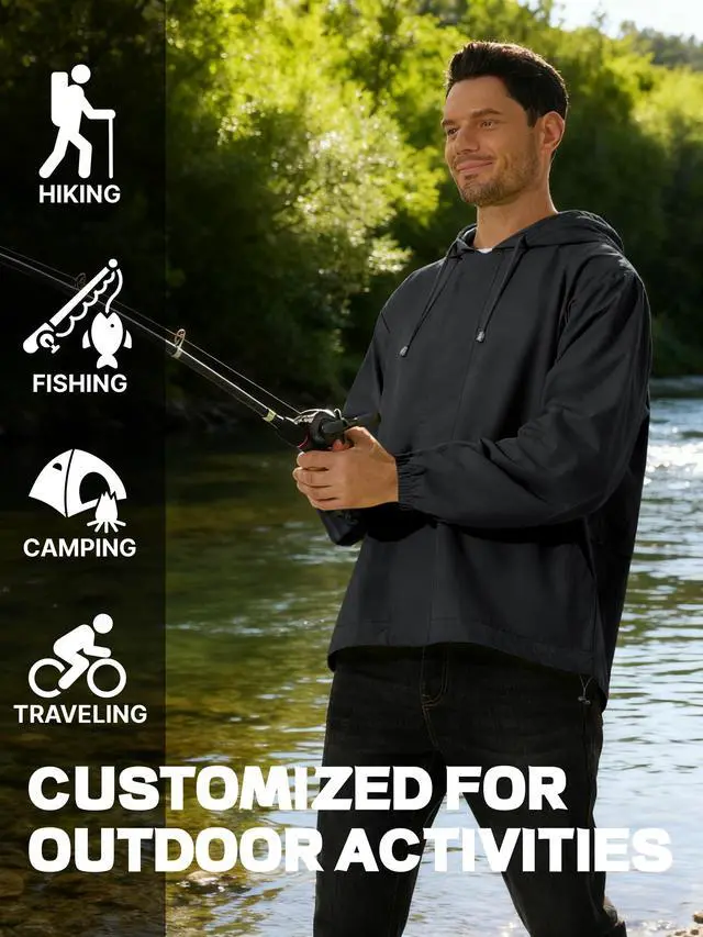 Alt view image 6 of 6 - Mens Waterproof Cycling Jacket Lightweight Rain Jacket Black L