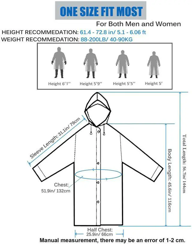 Alt view image 2 of 7 - Raincoat, 2 Pack Rain Ponchos for Adults Travel Rain Jacket Packable Rain Coats for Women with Drawstring Hood