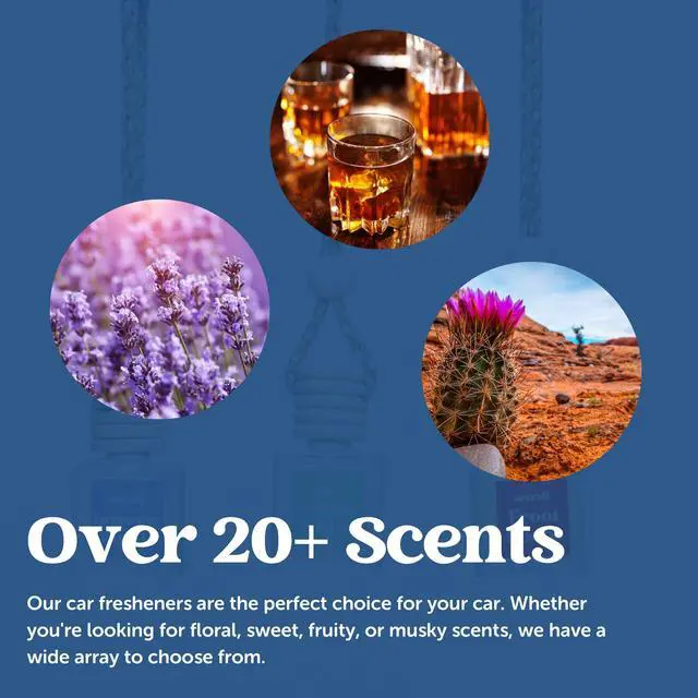 Alt view image 5 of 7 - Co Hanging Car Air Freshener Diffuser 2 Pack, Long Lasting Fragrance Oil Car Freshener, Glass Bottle Auto Air Freshener, Made in USA (Fresh Linen)
