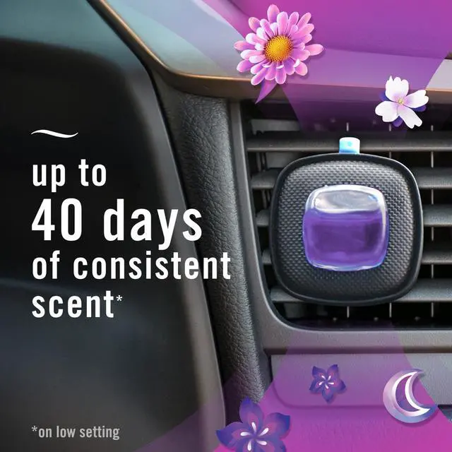Alt view image 4 of 7 - Car Air Freshener Vent Clip Gain Moonlight Breeze Scent, .07 oz. Car Vent Clip, Pack of 3 and Stay-Fresh Storage Case