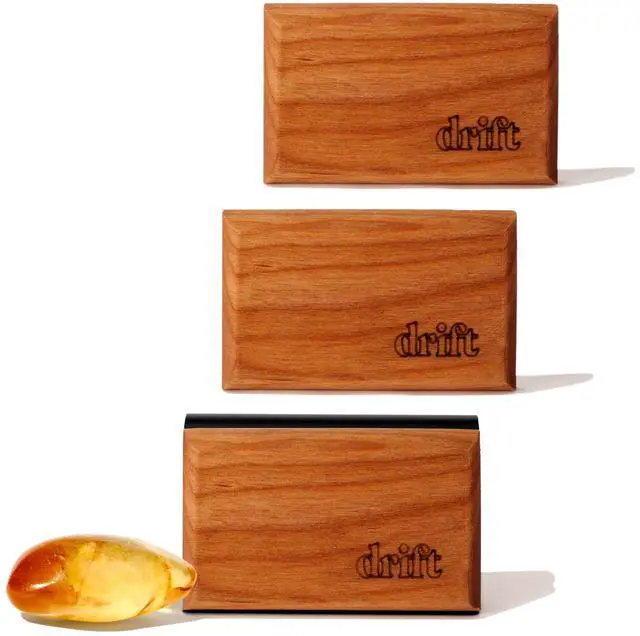 Main image of Car Air Freshener - The Original Wood Air Freshener - Car Odor Eliminator - Long Lasting Scent - Metal Clip - Essential Oils - Clean Ingredients - Amber Scent 3 Pack Starter Kit - CLIP INCLUDED