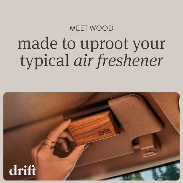 Alt view image 2 of 6 - Car Air Freshener - The Original Wood Air Freshener - Car Odor Eliminator - Long Lasting Scent - Metal Clip - Essential Oils - Clean Ingredients - Amber Scent 3 Pack Starter Kit - CLIP INCLUDED