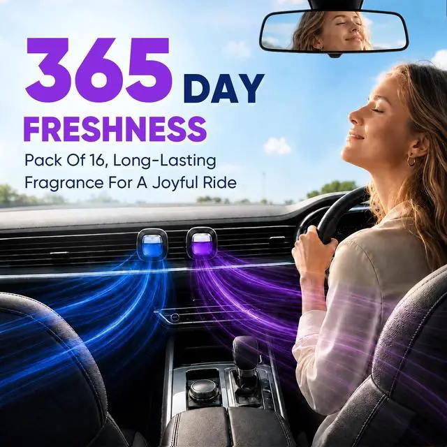 Alt view image 4 of 7 - 16 Pack Car Air Freshener Vent Clips, 4 Plant-Based Scents, Car Fresheners