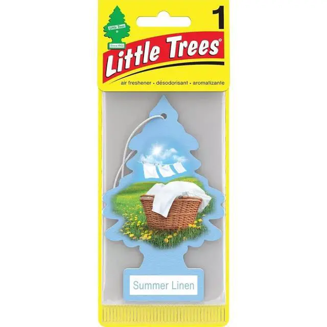 Alt view image 2 of 7 - Car Air Freshener | Hanging Paper Tree for Home or Car | Summer Linen | 6 Pack