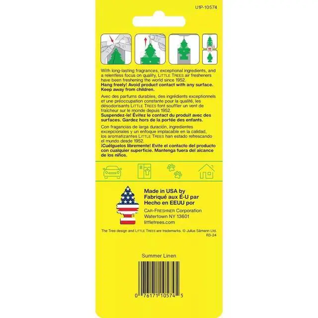Alt view image 3 of 7 - Car Air Freshener | Hanging Paper Tree for Home or Car | Summer Linen | 6 Pack