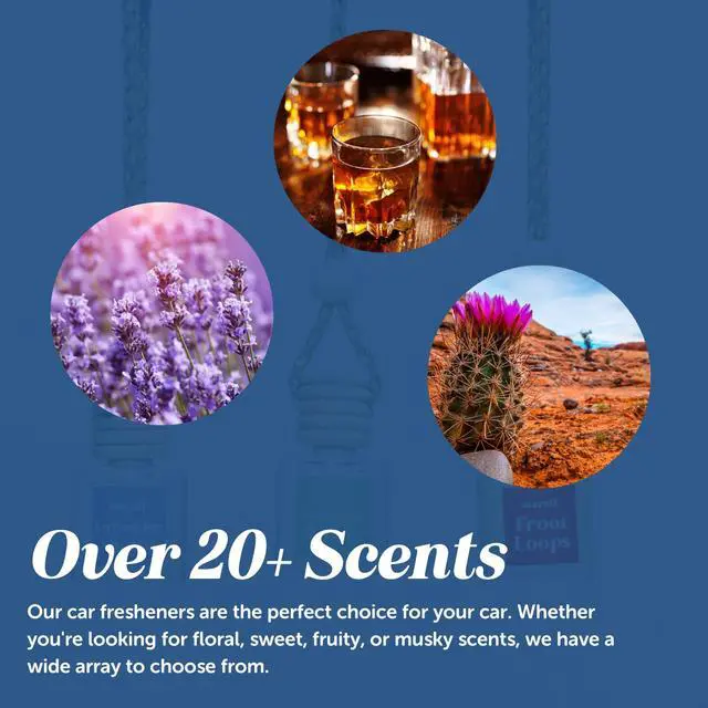 Alt view image 7 of 7 - Co Hanging Car Air Freshener Diffuser 2 Pack, Long Lasting Fragrance Oil Car Freshener, Glass Bottle Auto Air Freshener, Made in USA (Pistachio & Salted Caramel)