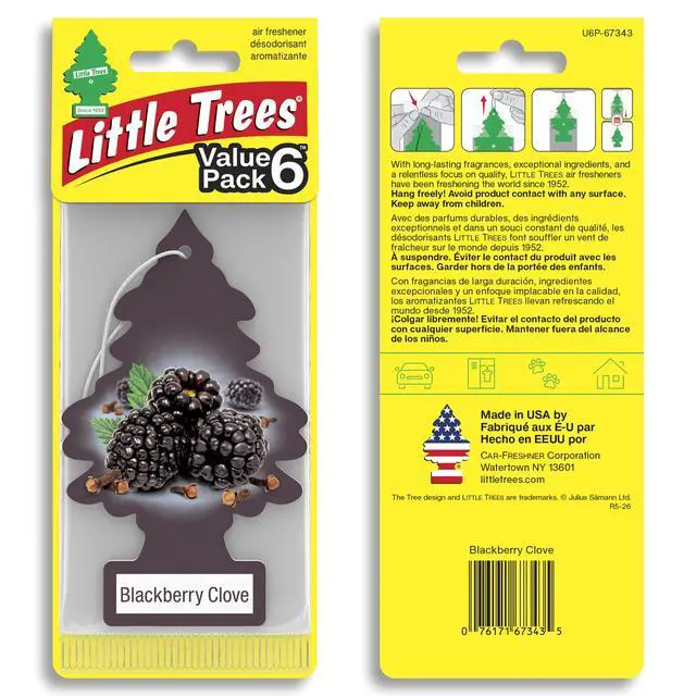Alt view image 2 of 7 - Car Air Freshener | Hanging Tree Provides Long Lasting Scent for Auto and Home | 24 Air Fresheners |Blackberry Clove
