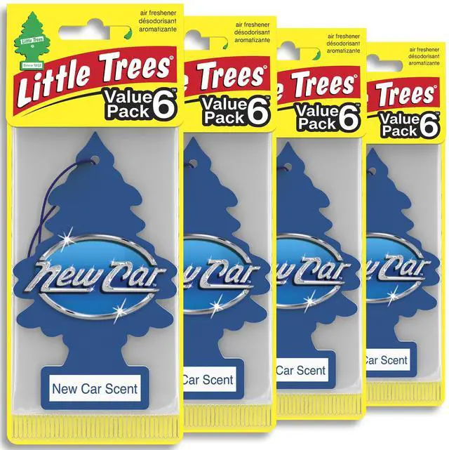 Main image of Car Air Freshener | Hanging Tree Provides Long Lasting Scent for Auto or Home | New Car Scent, 6-Packs (4 Count)