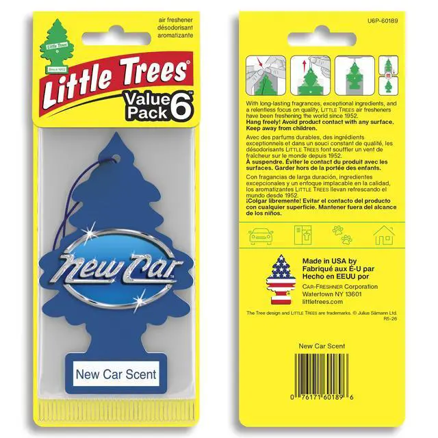 Alt view image 2 of 7 - Car Air Freshener | Hanging Tree Provides Long Lasting Scent for Auto or Home | New Car Scent, 6-Packs (4 Count)