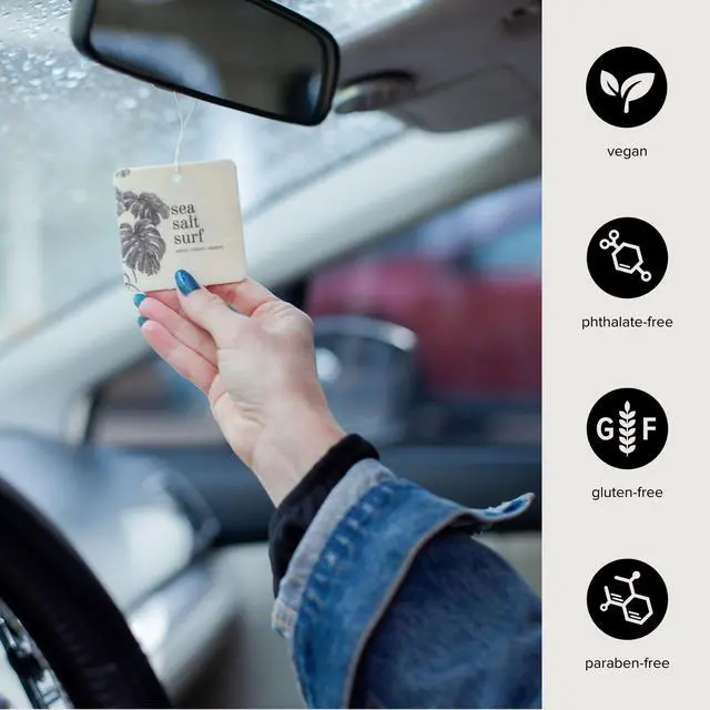 Alt view image 5 of 7 - Sea Salt Surf Car Air Freshener, Hanging Paper Scent, 4 Pack