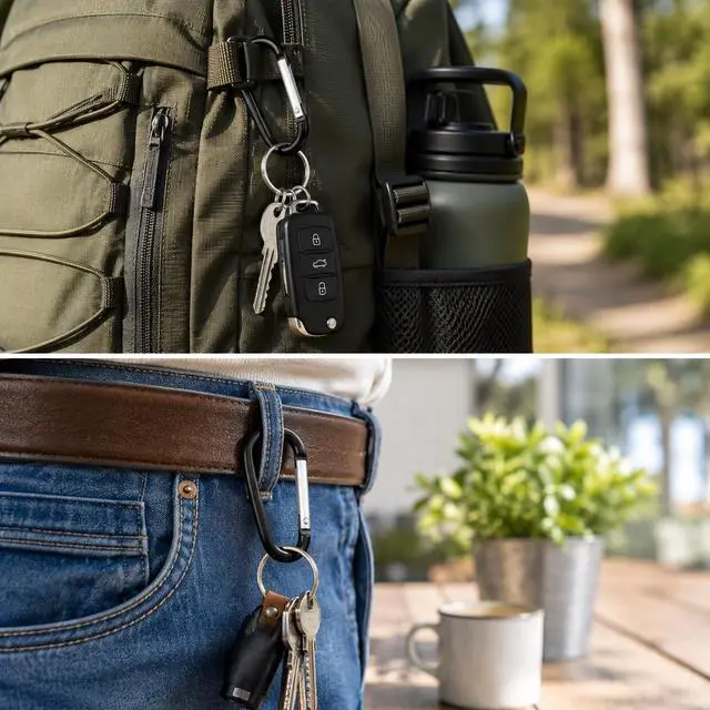 Alt view image 6 of 7 - 6PCS Carabiner Caribeaner Clip,3" Large Aluminum D Ring Shape Carabeaner Keychain Hook
