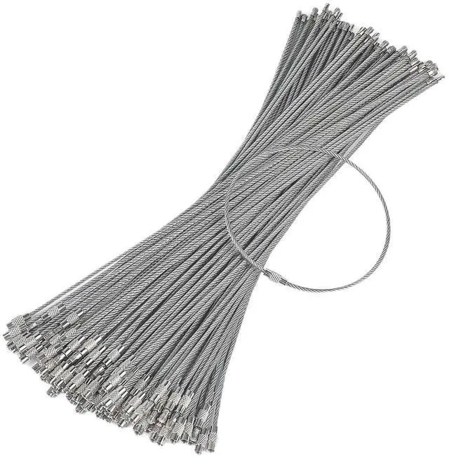 Main image of 10 In Wire Keychain Cable Stainless Steel Key Ring Loop Holder 50pcs