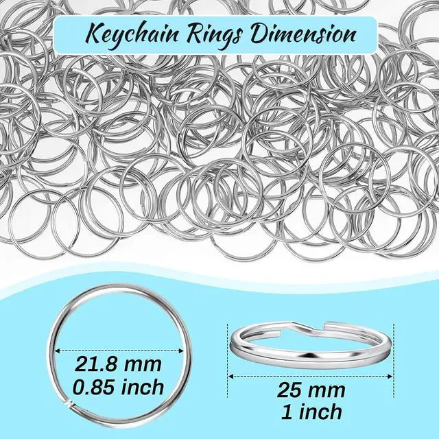 Alt view image 3 of 7 - 200Pcs Split Key Rings Bulk for Keychain and Crafts, 1 inch (25mm)