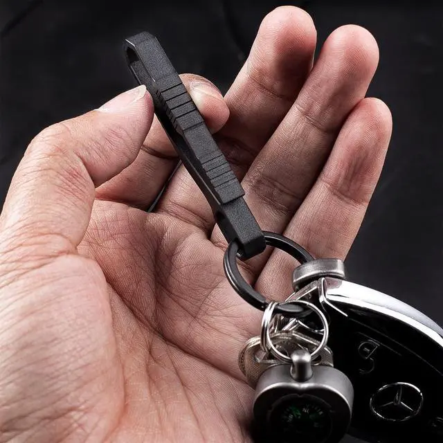 Alt view image 5 of 7 - Titanium Keychain Pocket Clip, EDC Belt Key Holder Black
