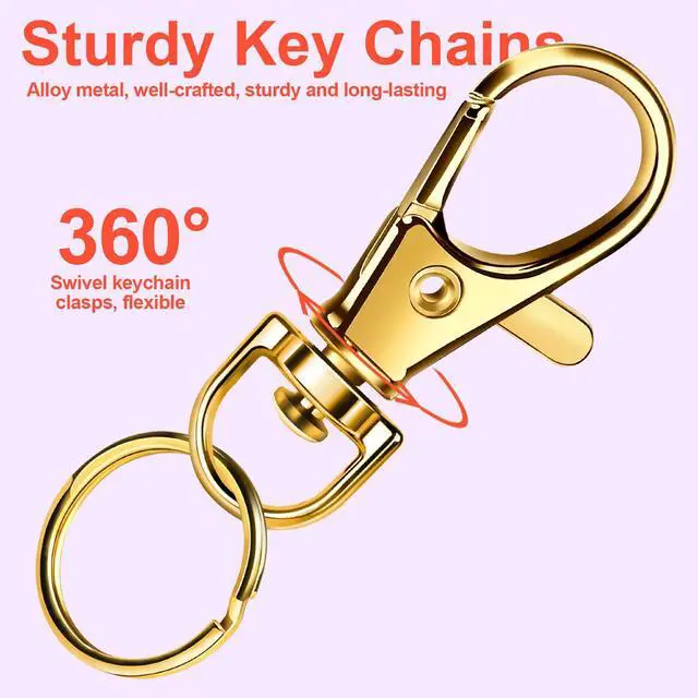 Alt view image 6 of 7 - 60PCS Lobster Claw Clasps and Key Rings, 30PCS Keychain Clips and 30PCS Key Chain Ring for Keychain, Key, Jewelry Making, Art Crafts, Gold