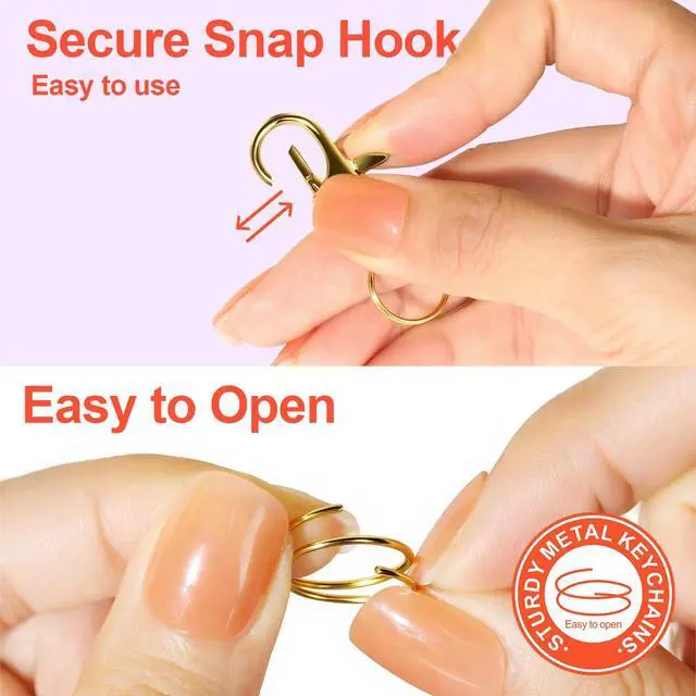 Alt view image 7 of 7 - 60PCS Lobster Claw Clasps and Key Rings, 30PCS Keychain Clips and 30PCS Key Chain Ring for Keychain, Key, Jewelry Making, Art Crafts, Gold